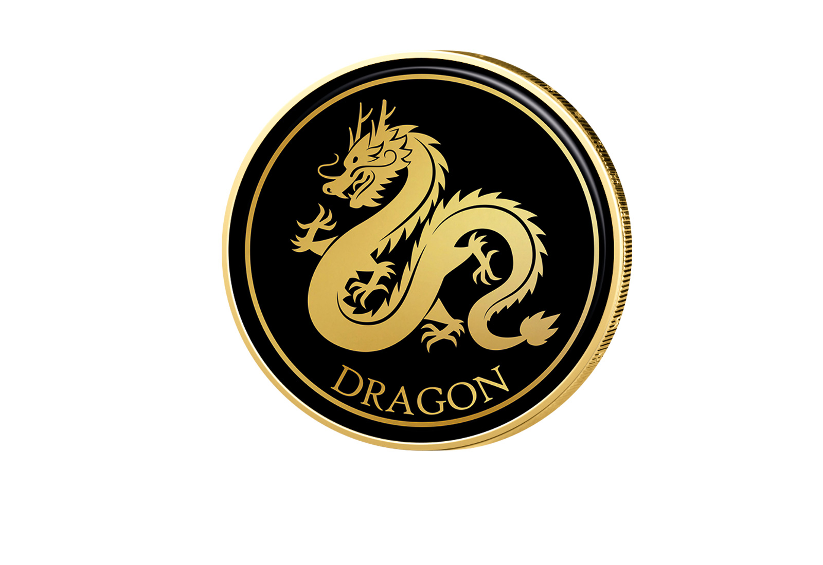 2 Euro vergoldet Chinesisches Tierkreiszeichen Drache mit Farbmotiv