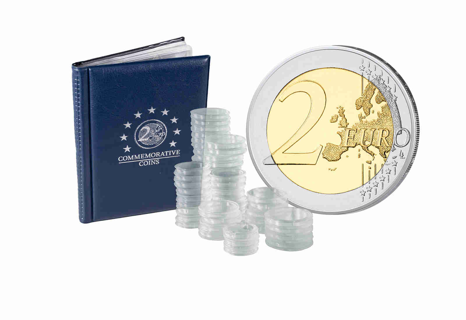 10er Sparset 2 Euro 2025 inklusive Münzkapseln und Münzalbum