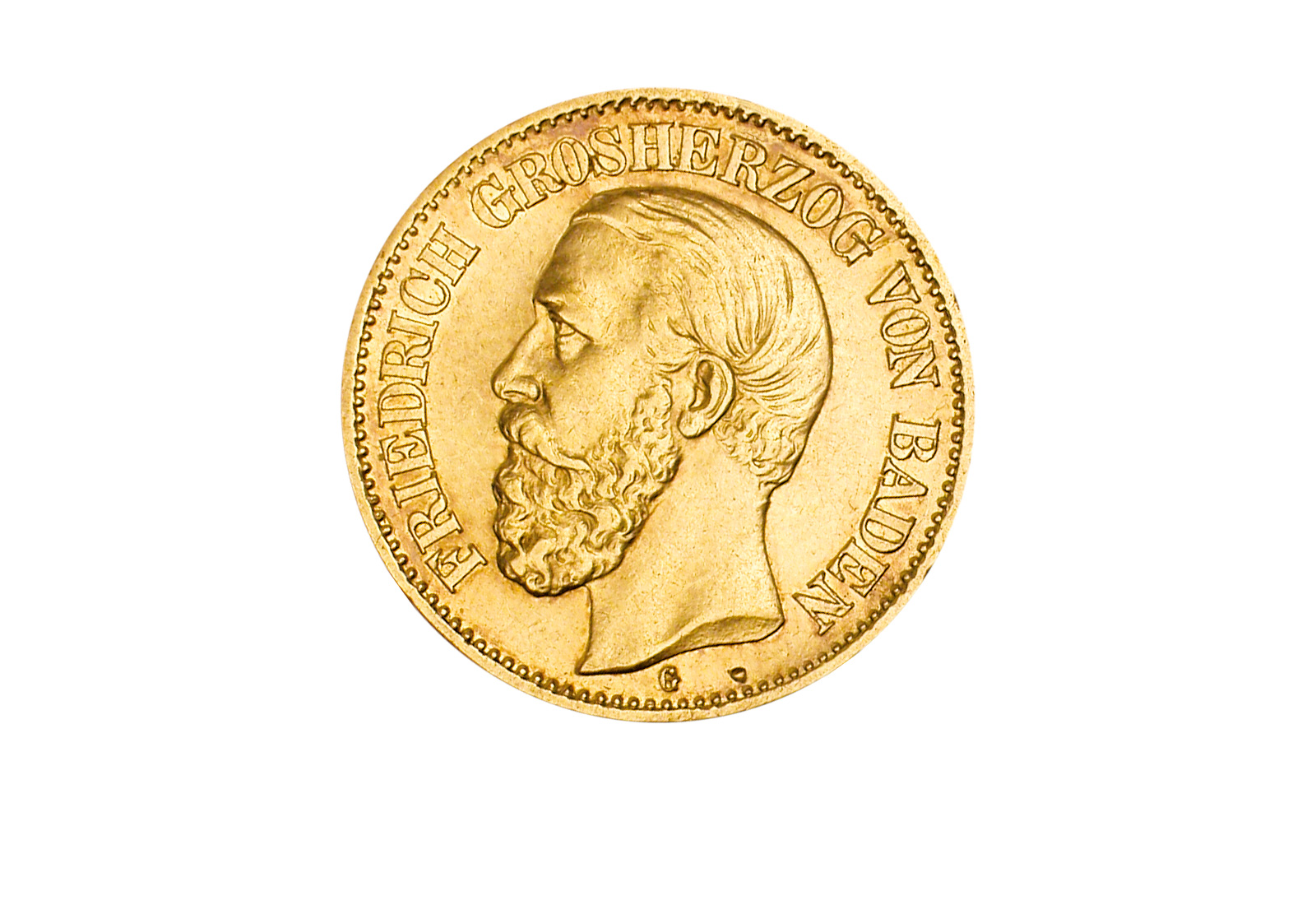 10 Mark 1875-1888 Kaiserreich Friedrich I. Baden Jaeger-Nr.186