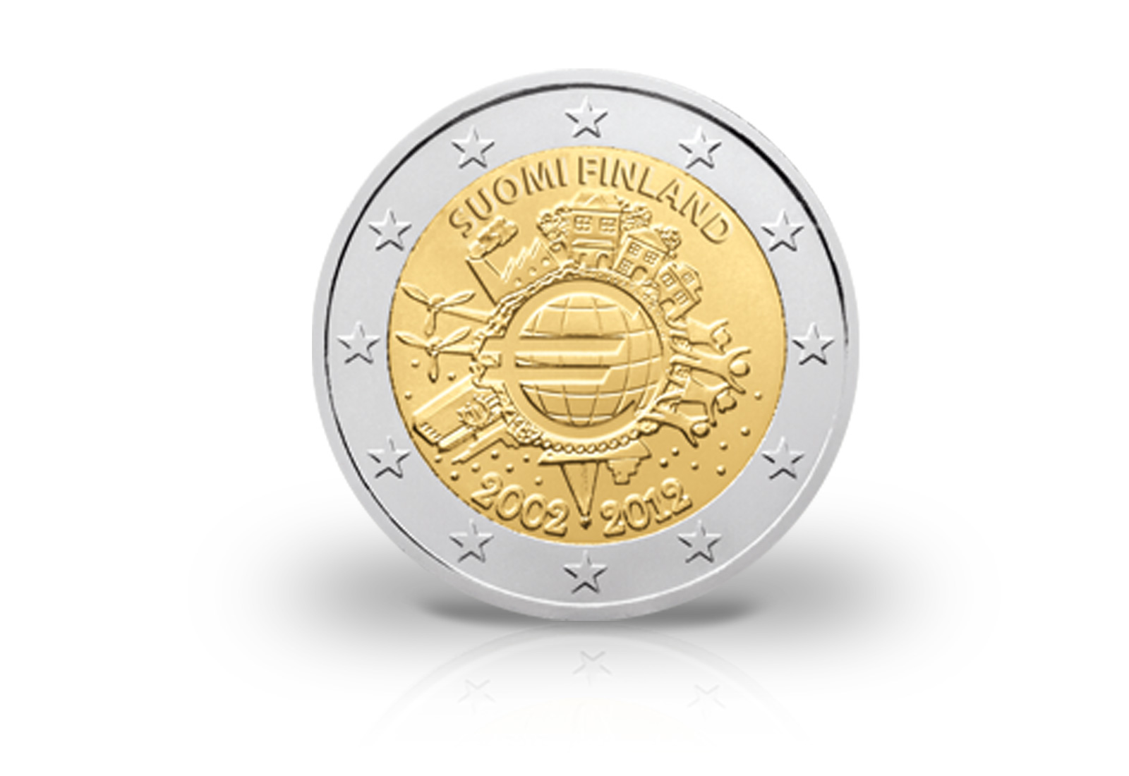 2 Euro 2012 Finnland Gemeinschaftsausgabe 10 Jahre Bargeld bfr