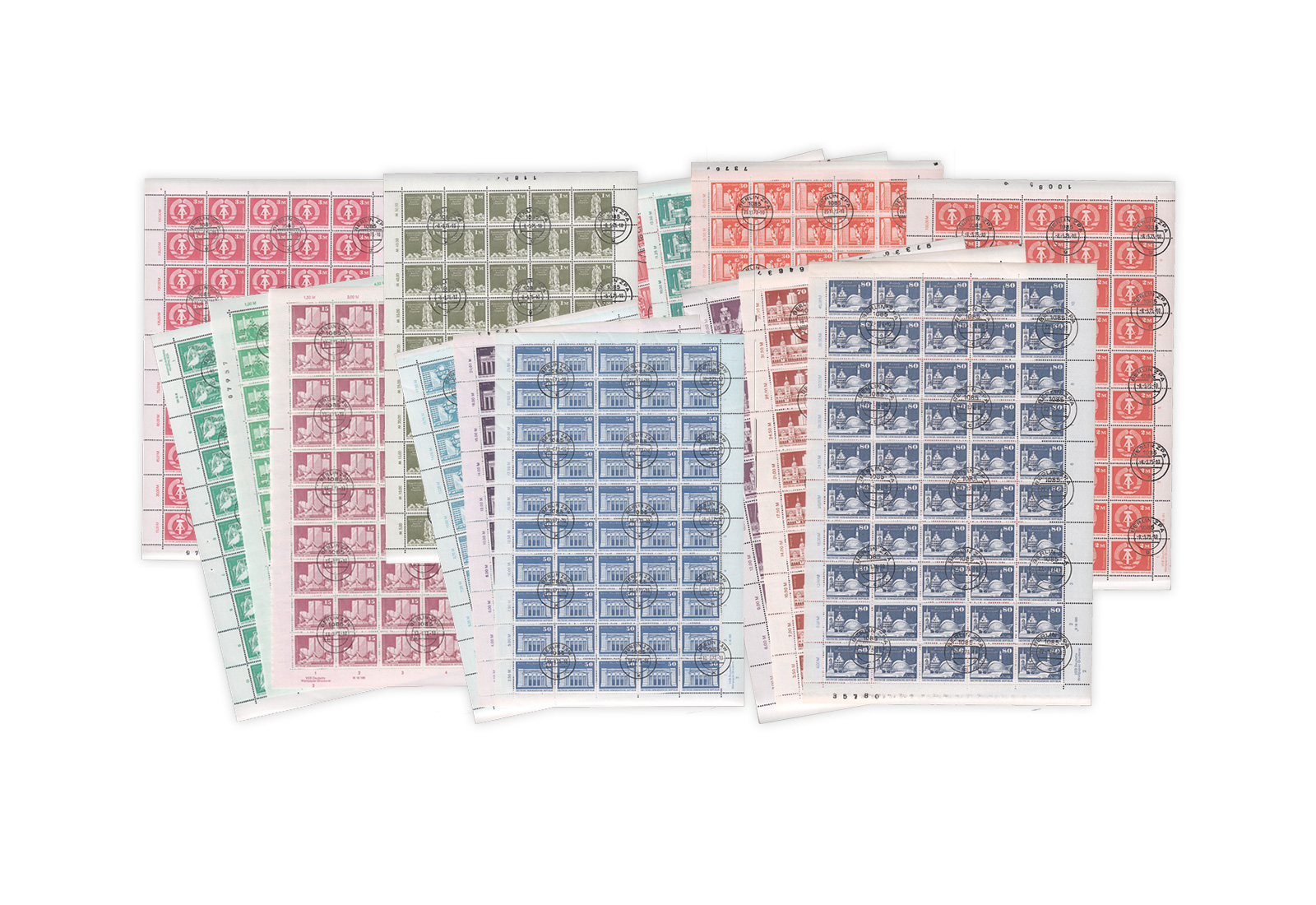 Briefmarken DDR Bogensammlung Große Bauten gestempelt