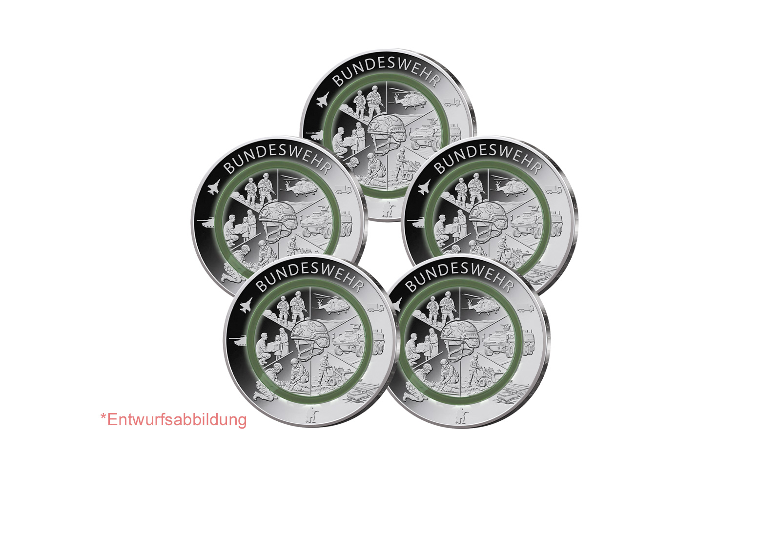10 Euro 2027 Deutschland Bundeswehr - Im Dienste der Gesellschaft Prägestätte A-J PP