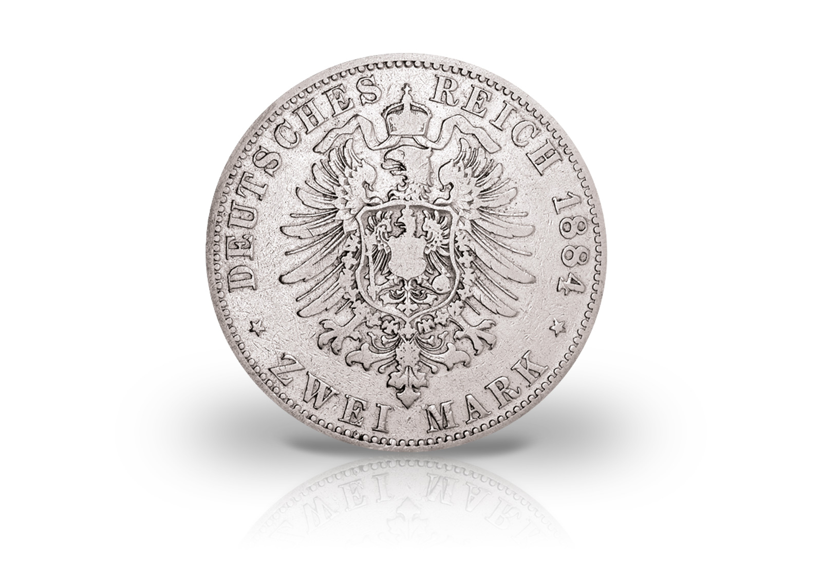 2 Mark 1876-1888 Deutsches Kaiserreich Württemberg König Karl Jaeger-Nr. 172