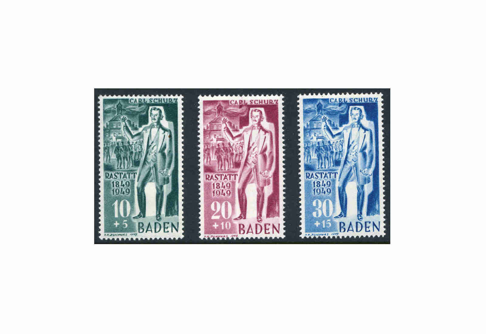 Baden Mi.Nr. 50/52 postfrisch