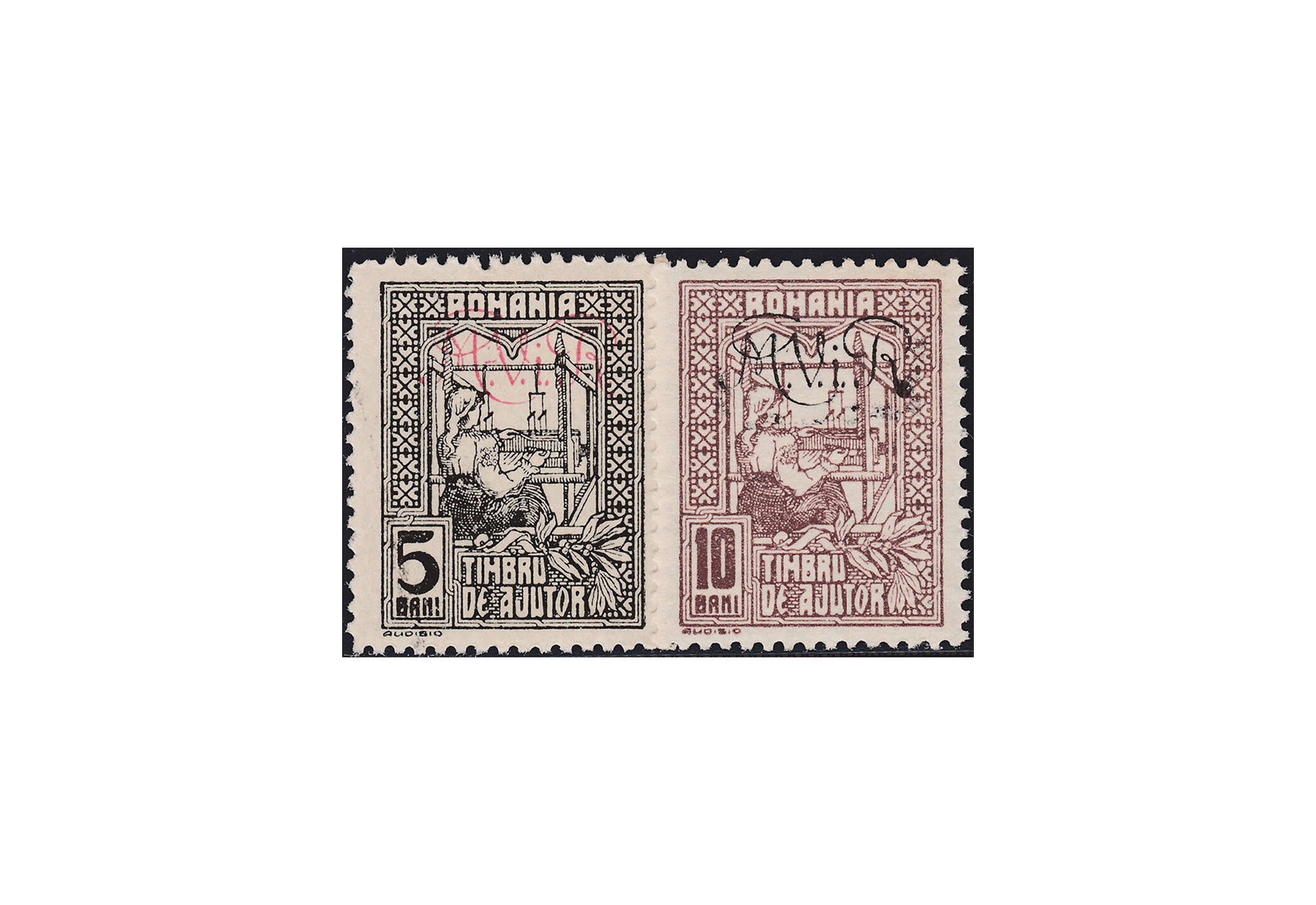 Briefmarke Rumänien Dt. Besetzung I. Weltkrieg Zwangszuschlagsmarke MiNr.: 1-2 y gest.