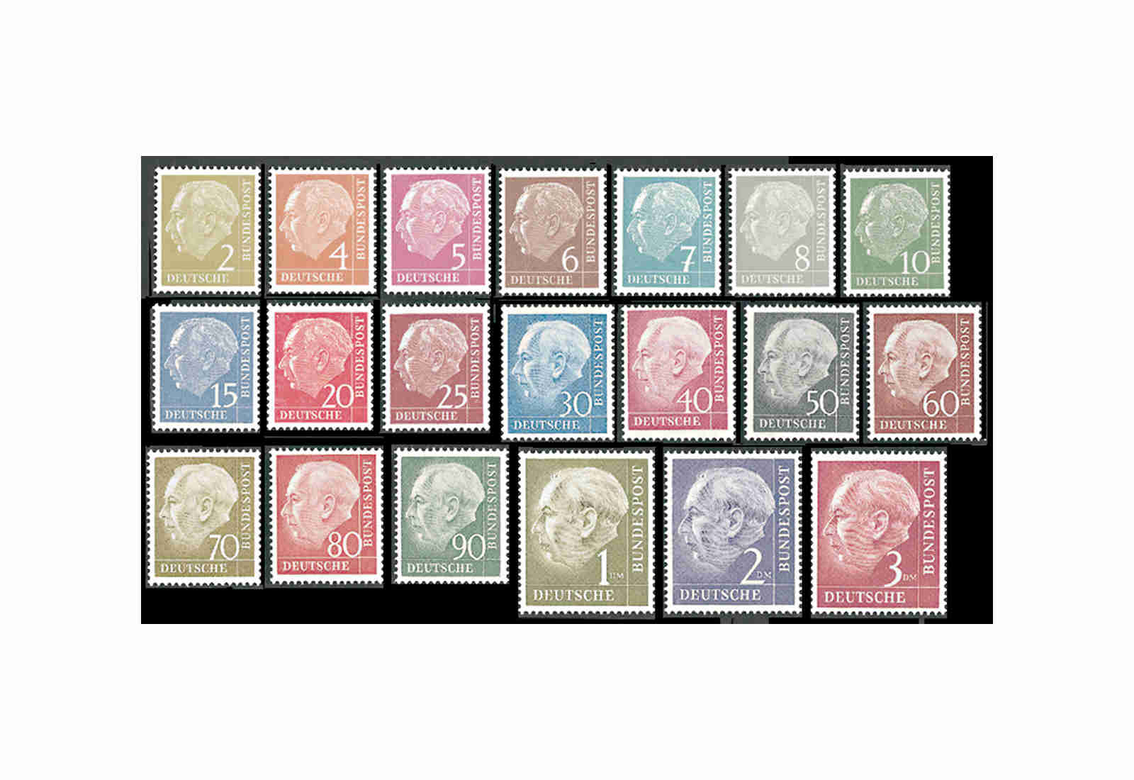 Briefmarken BRD Heuss Komplett-Kollektion postfrisch
