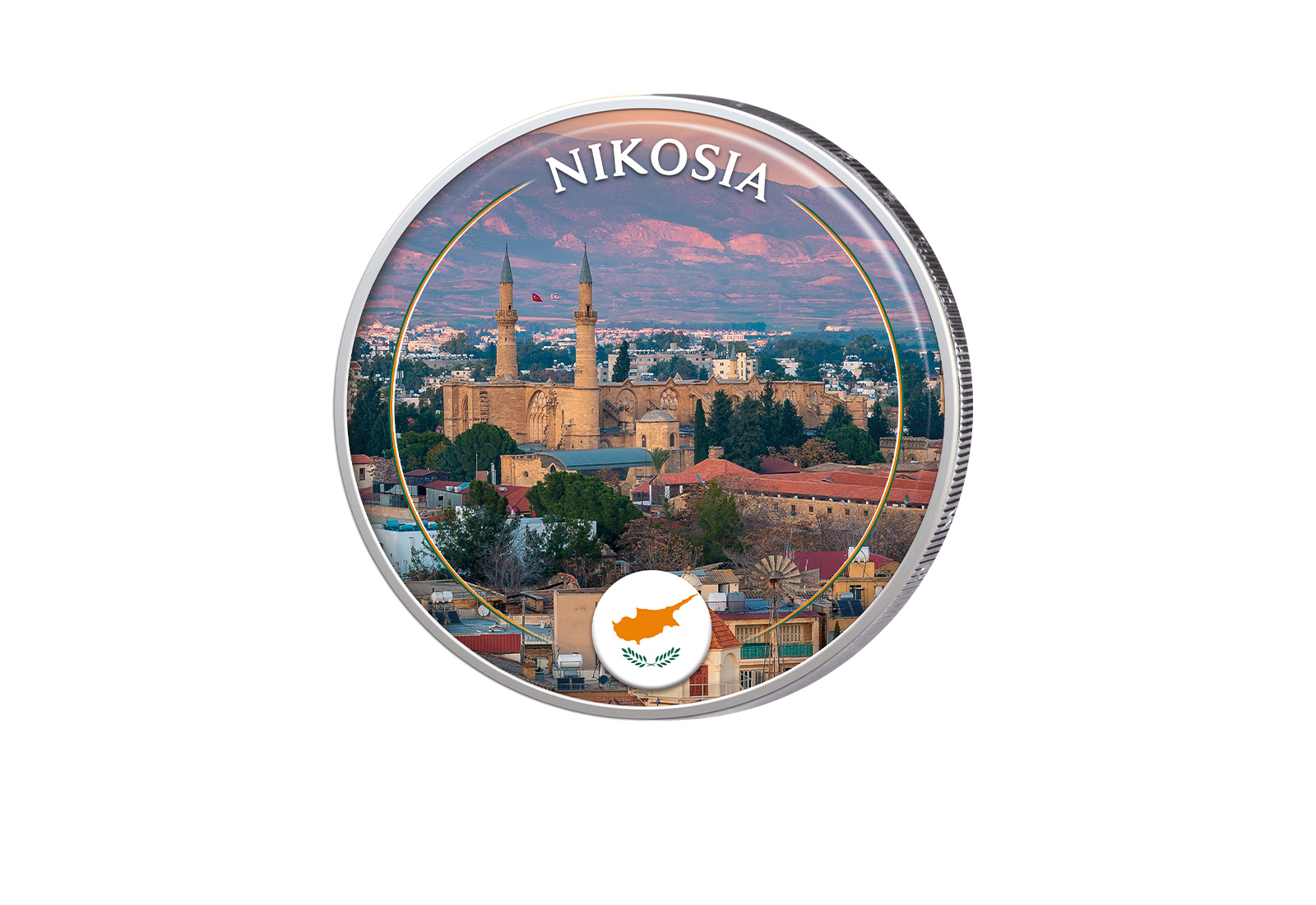 2 Euro  mit Farbapplikation Nikosia - Zypern