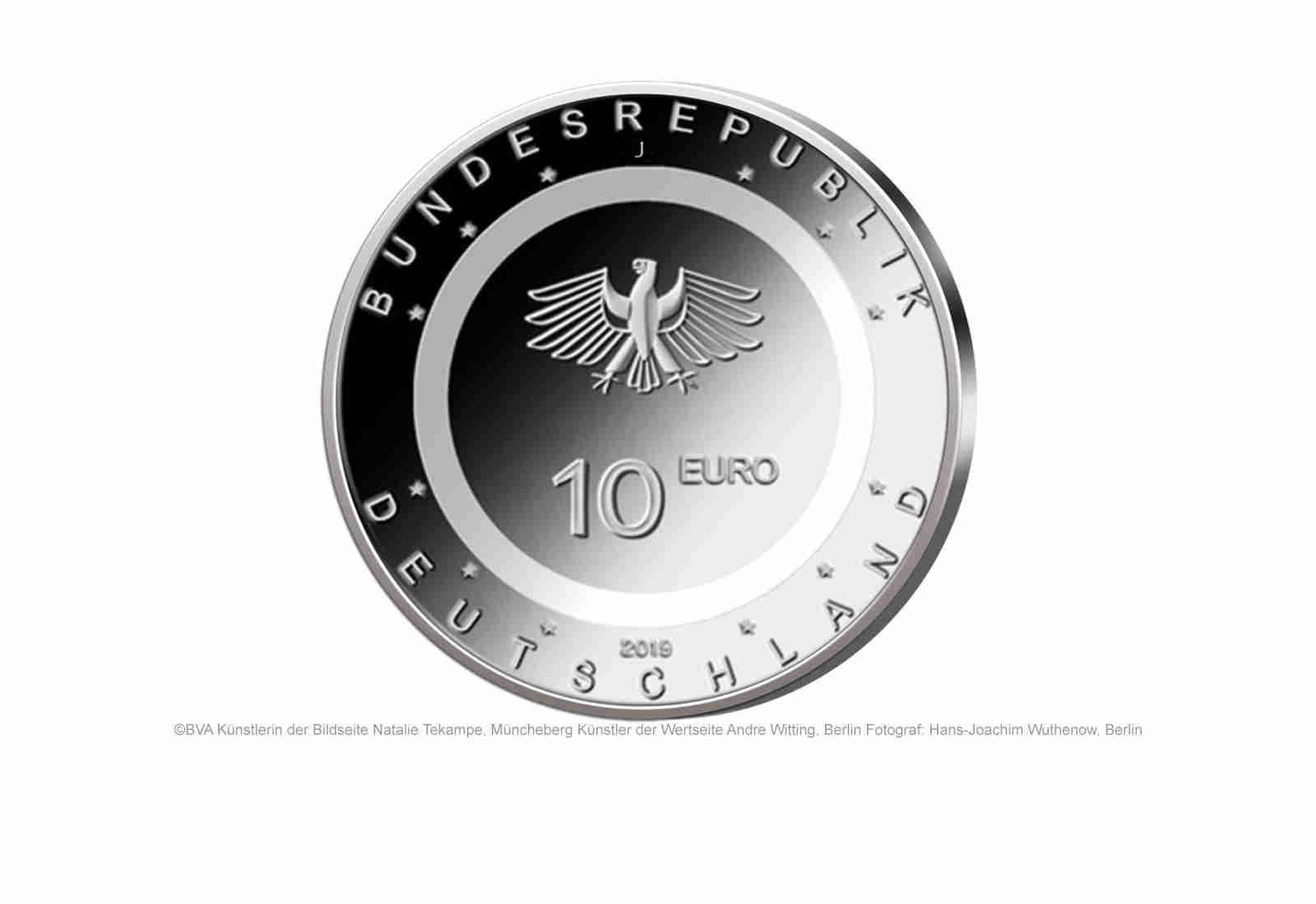 10 Euro 2019 Deutschland In der Luft mit Polymerring PP Prägestätte D