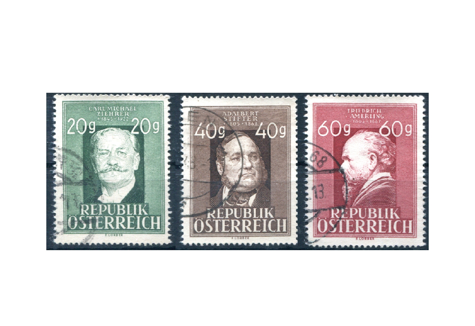 Österreich Todestage Michel Nr. 855/7 gest.