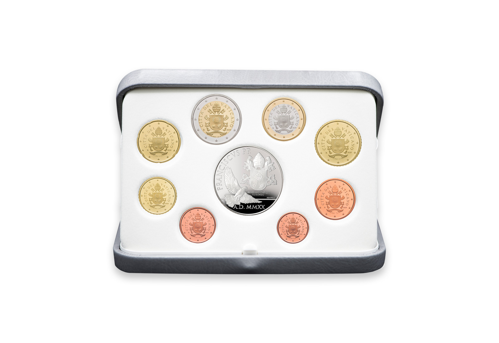 Kursmünzensatz 2020 Vatikan PP inkl. 20 Euro Silbergedenkmünze im Etui