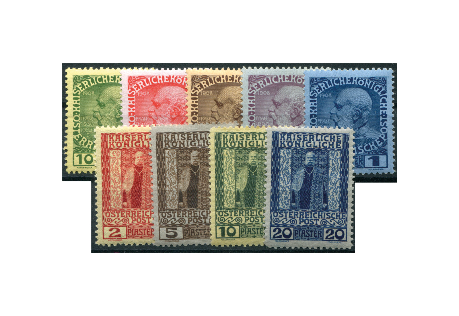 Levante Franz Joseph 1908 MiNr. 53-61 gest.