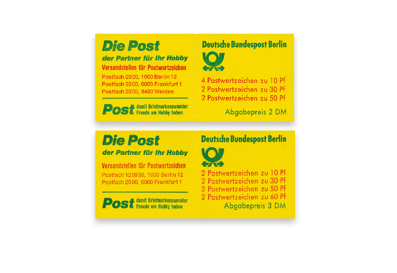 Berlin Markenheftchen-Jahrgang 1980 MH 11+12 postfrisch