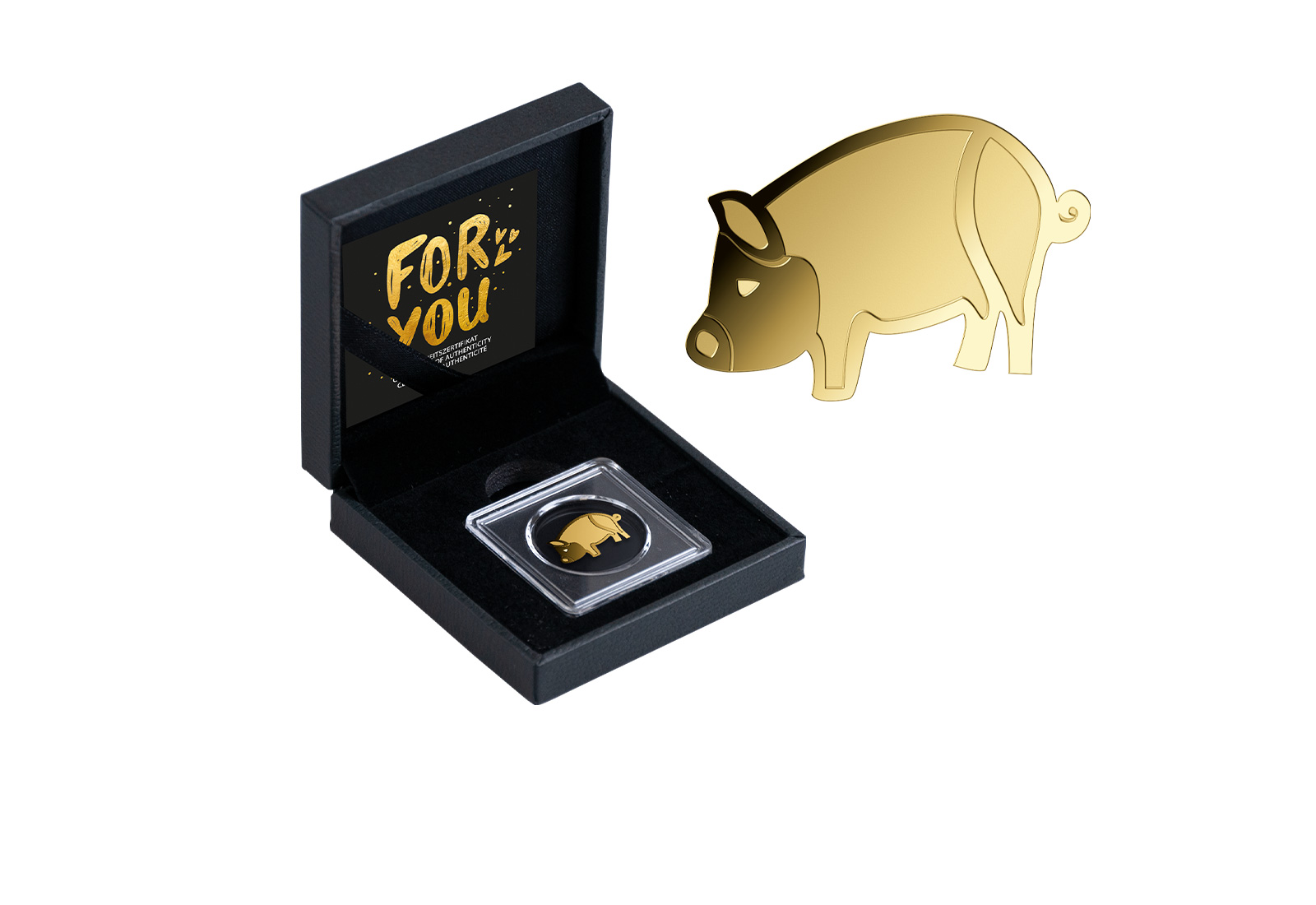 Goldausgabe Motiv Glücksschwein 999/1000 Gold