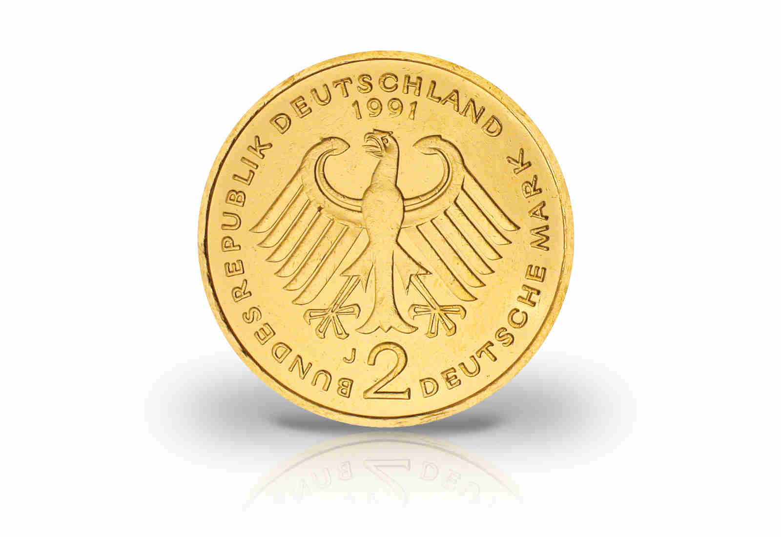 2 DM 1949-1969 BRD Theodor Heuss mit 24 Karat Goldauflage