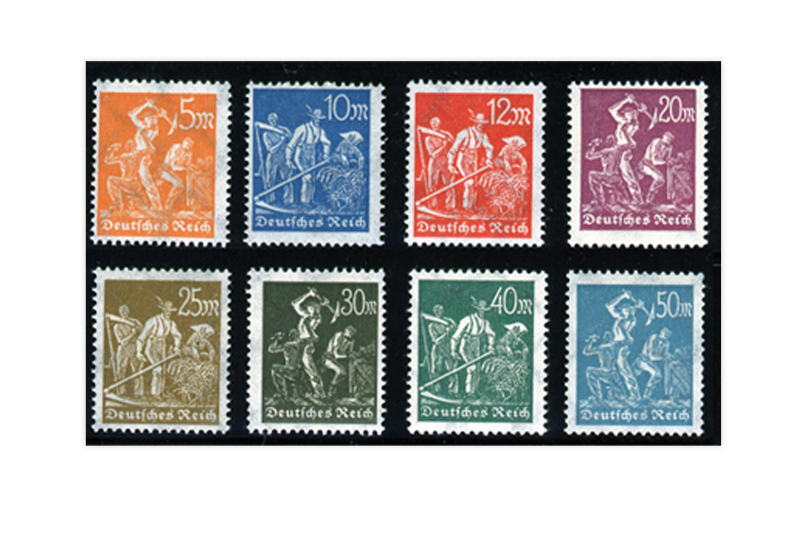 Briefmarken Deutsches Reich Freimarken Arbeiter 1922-1923 Michel-Nr. 238/45 postfrisch