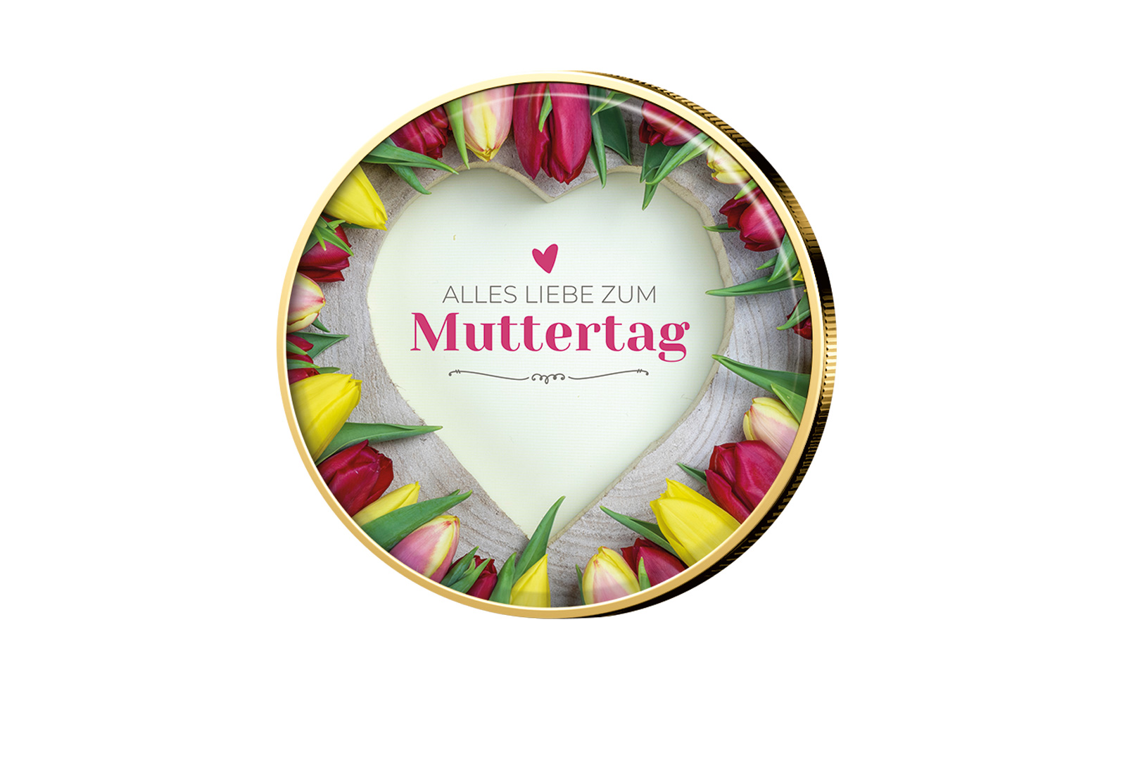 2 Euro mit Farbmotiv Muttertag vergoldet