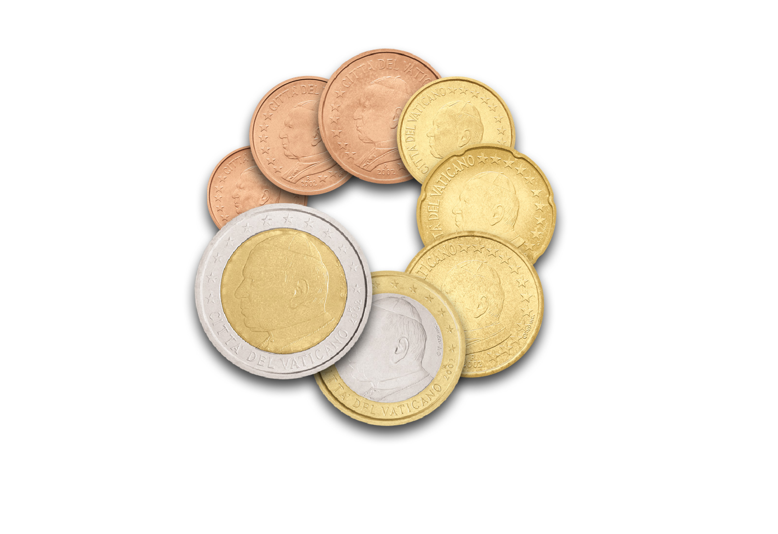 Kursmünzensatz 2002 Vatikan st Papst Johannes Paul II.