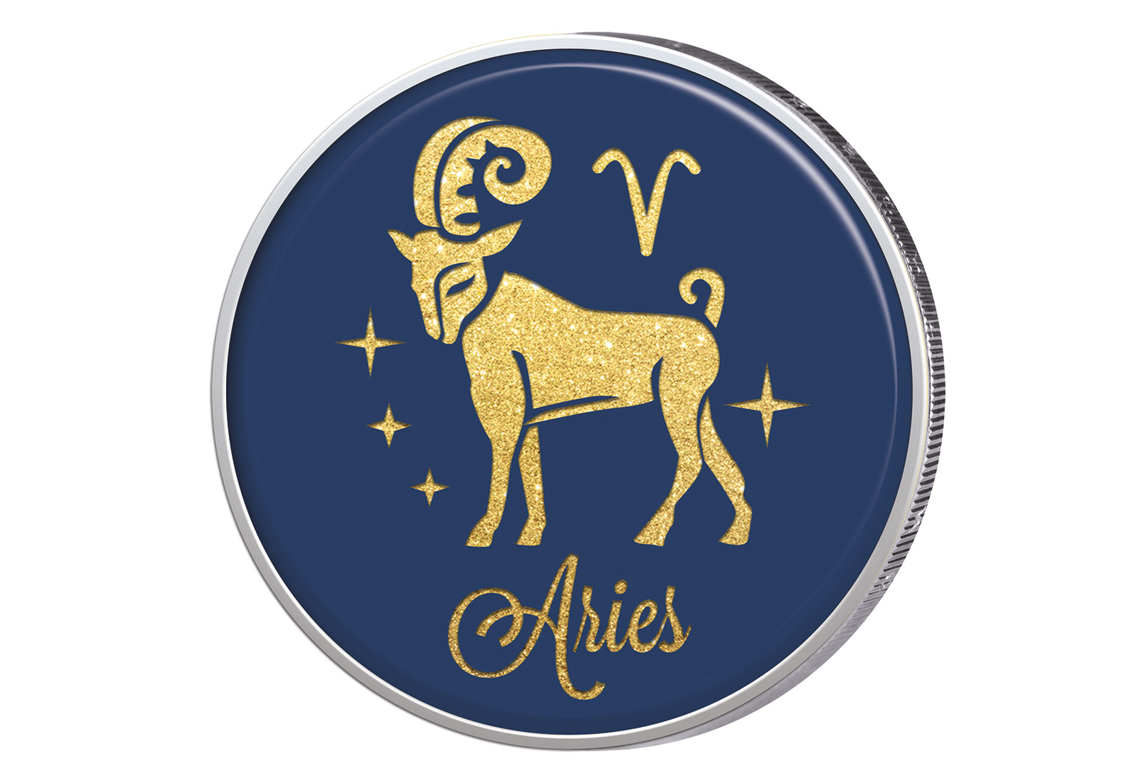 2 Euro mit Farbapplikation Sternzeichen Widder