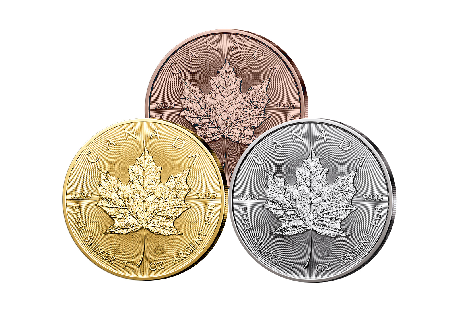 Edelmetallset Maple Leaf  2025 - 3x 1 oz Silber