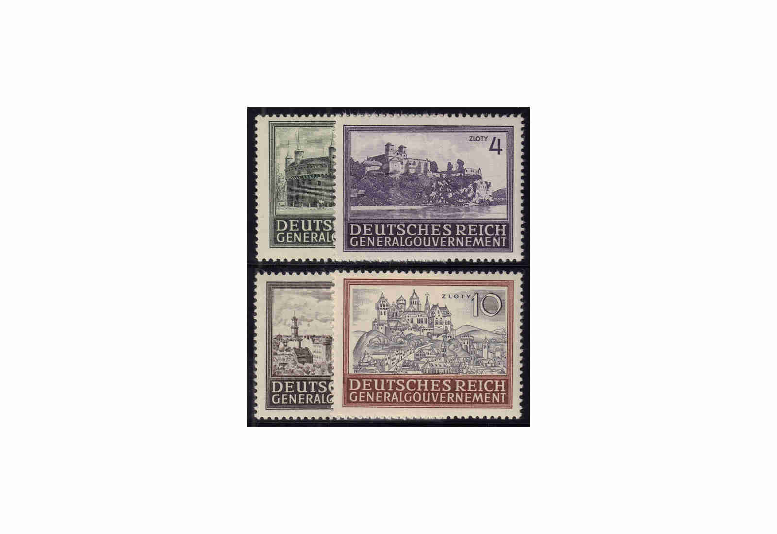 Generalgouvernement Freimarken: Bauwerke 1943 Michel Nr. 113/116 postfrisch