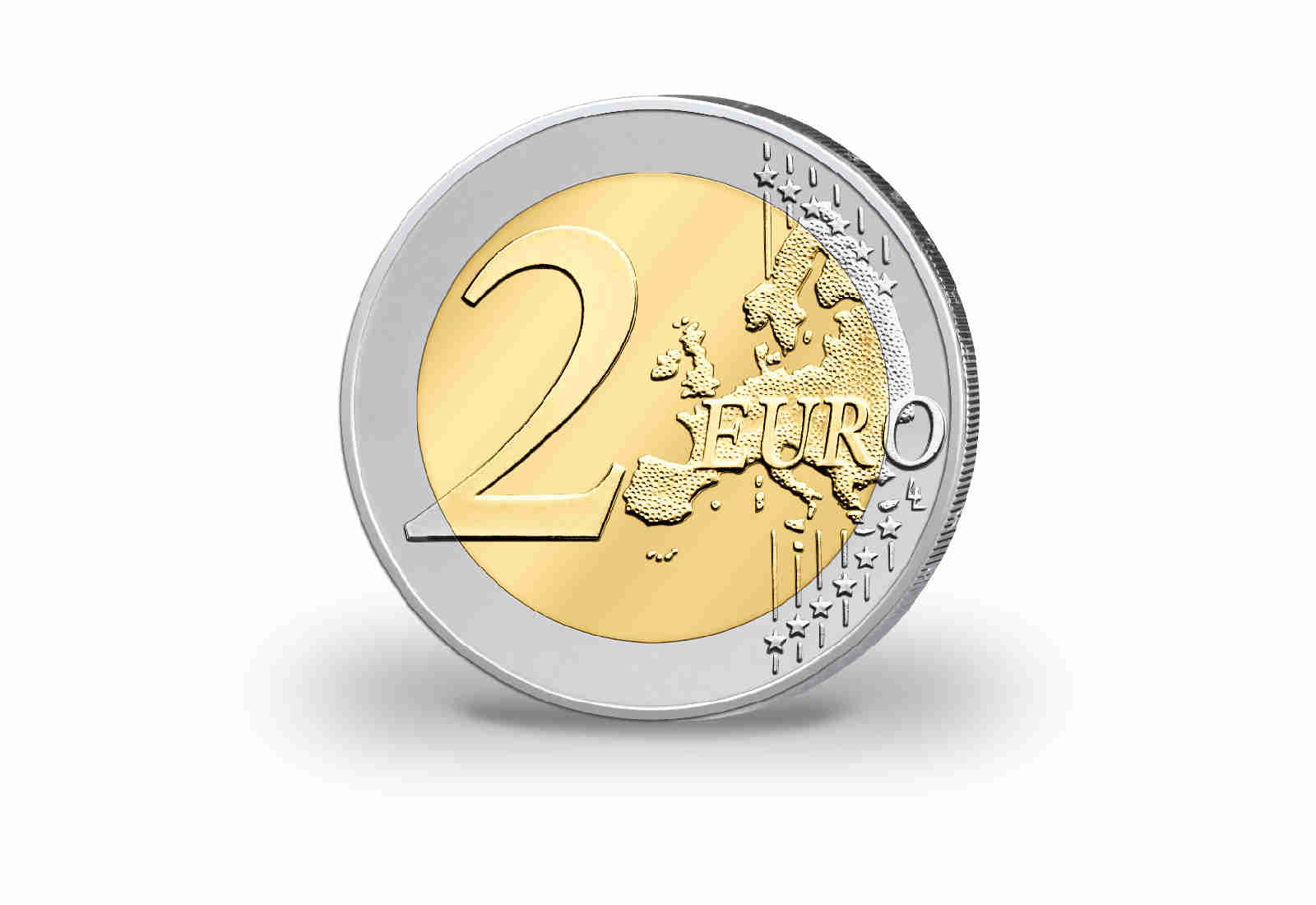 2 Euro mit Farbmotiv und Goldauflage Entschuldigung