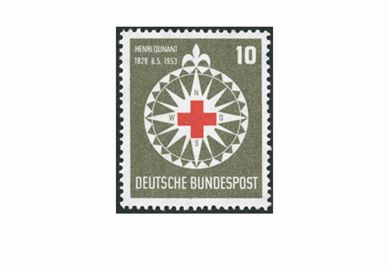 Briefmarke BRD Henri Dunant 1953 Michel-Nr. 164 postfrisch