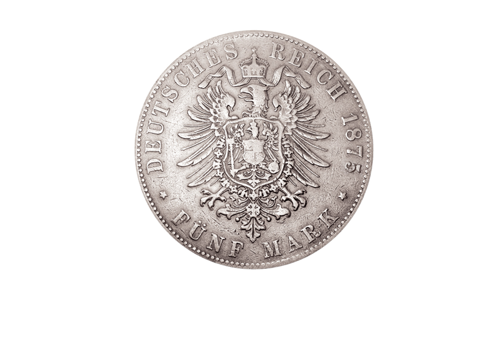 5 Mark 1875 Deutsches Kaiserreich Bayern König Ludwig II. Jaeger-Nr. 42