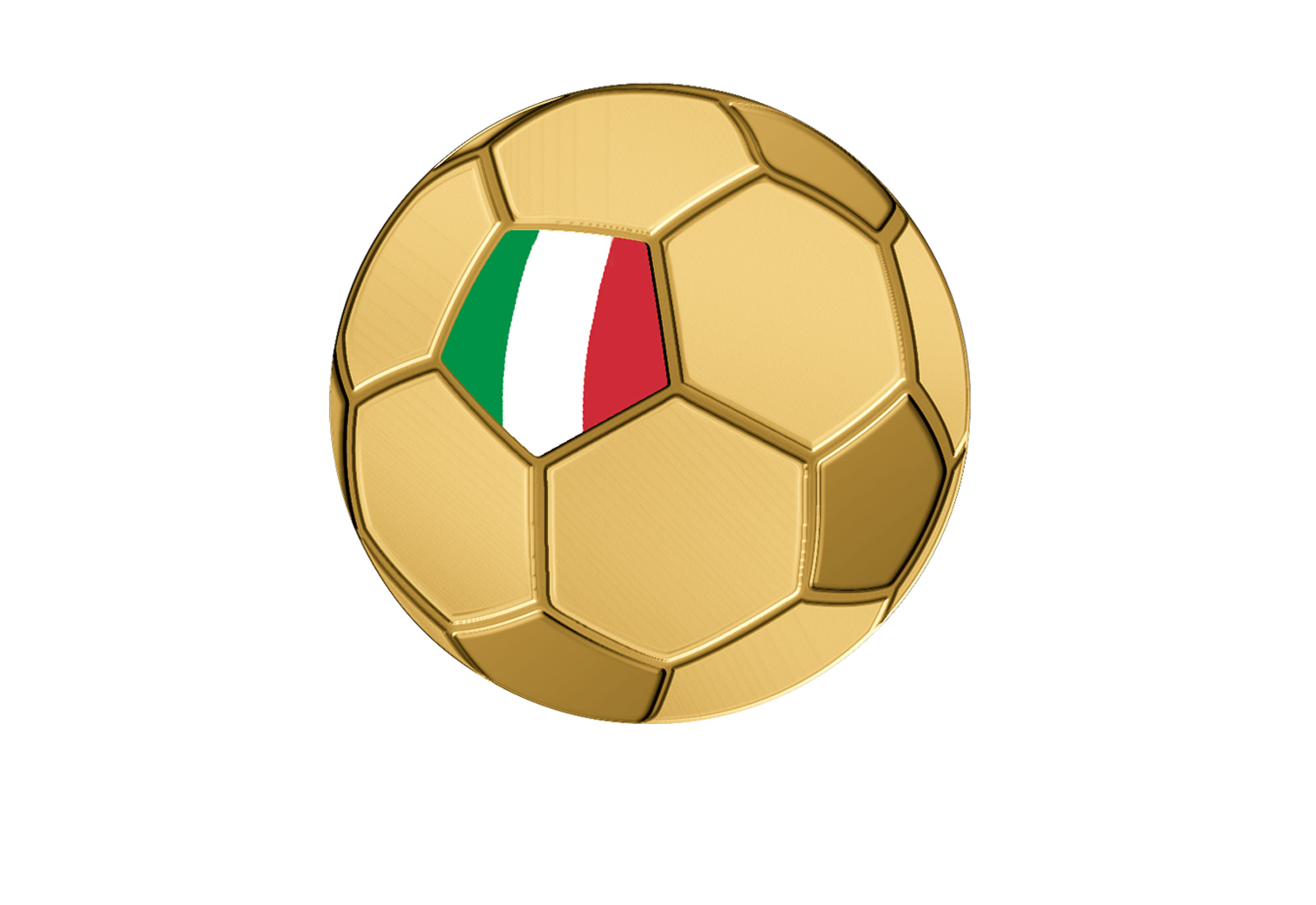 Goldmünze Motiv "Fußball Italien" 999/1000 Gold im Geschenketui