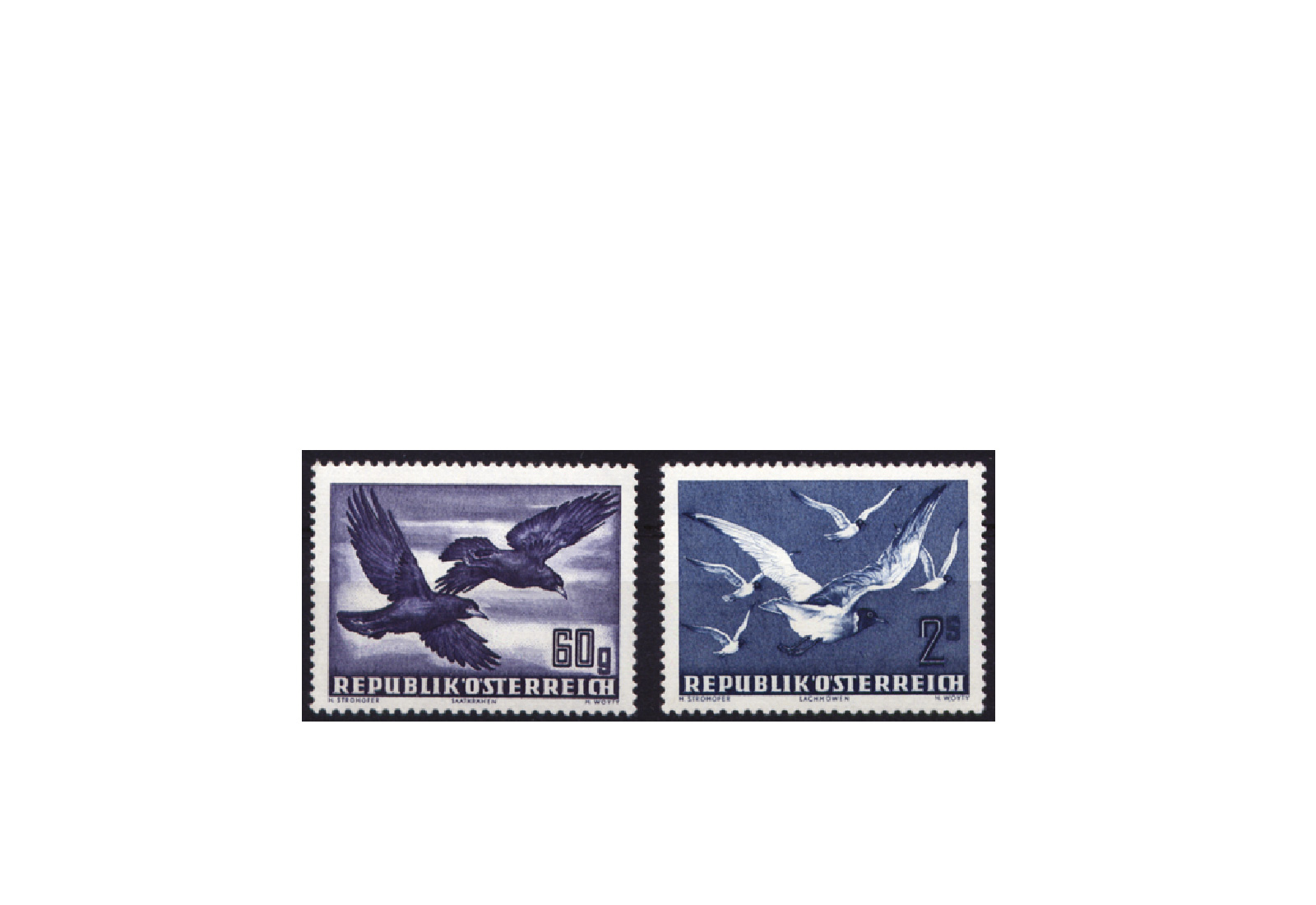 Briefmarken Österreich Flugpost 1950 Michel-Nr. 955/56 postfrisch