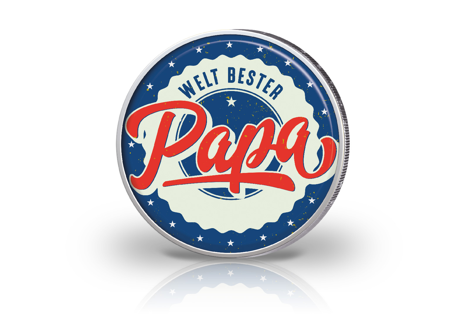 2 Euro mit Farbmotiv Geschenk für den besten Papa