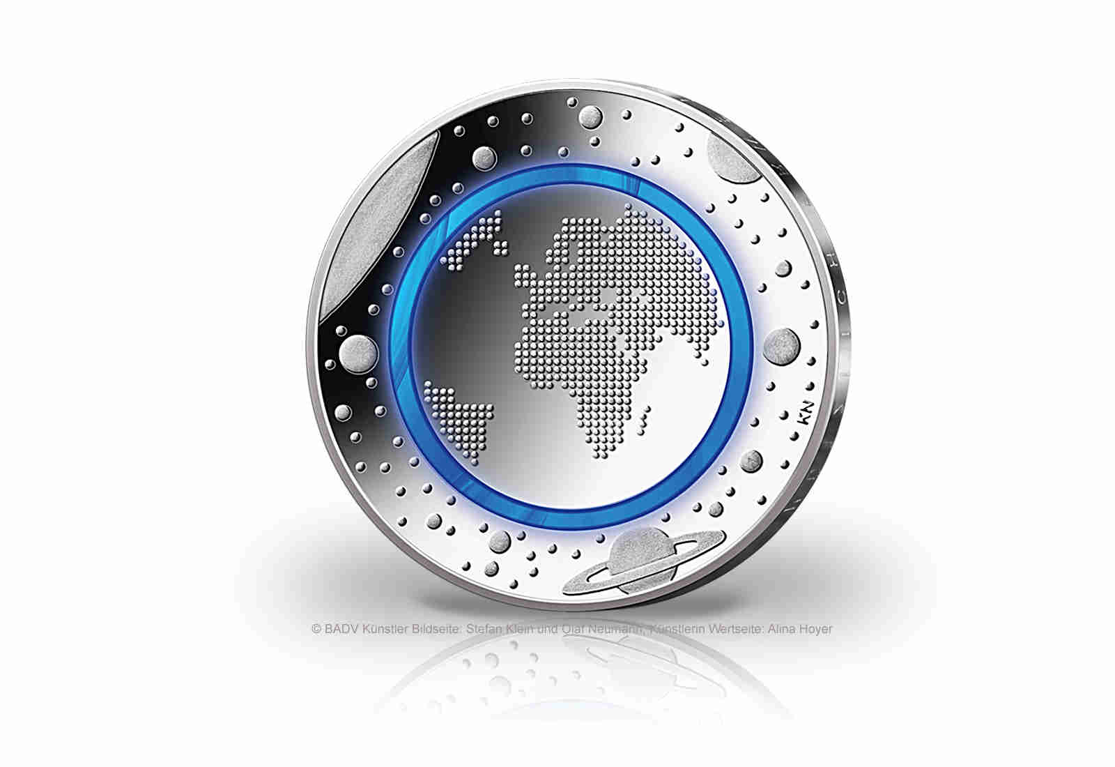5 Euro 2016 Planet Erde Deutschland mit blauem Polymerring st Prägestätte A