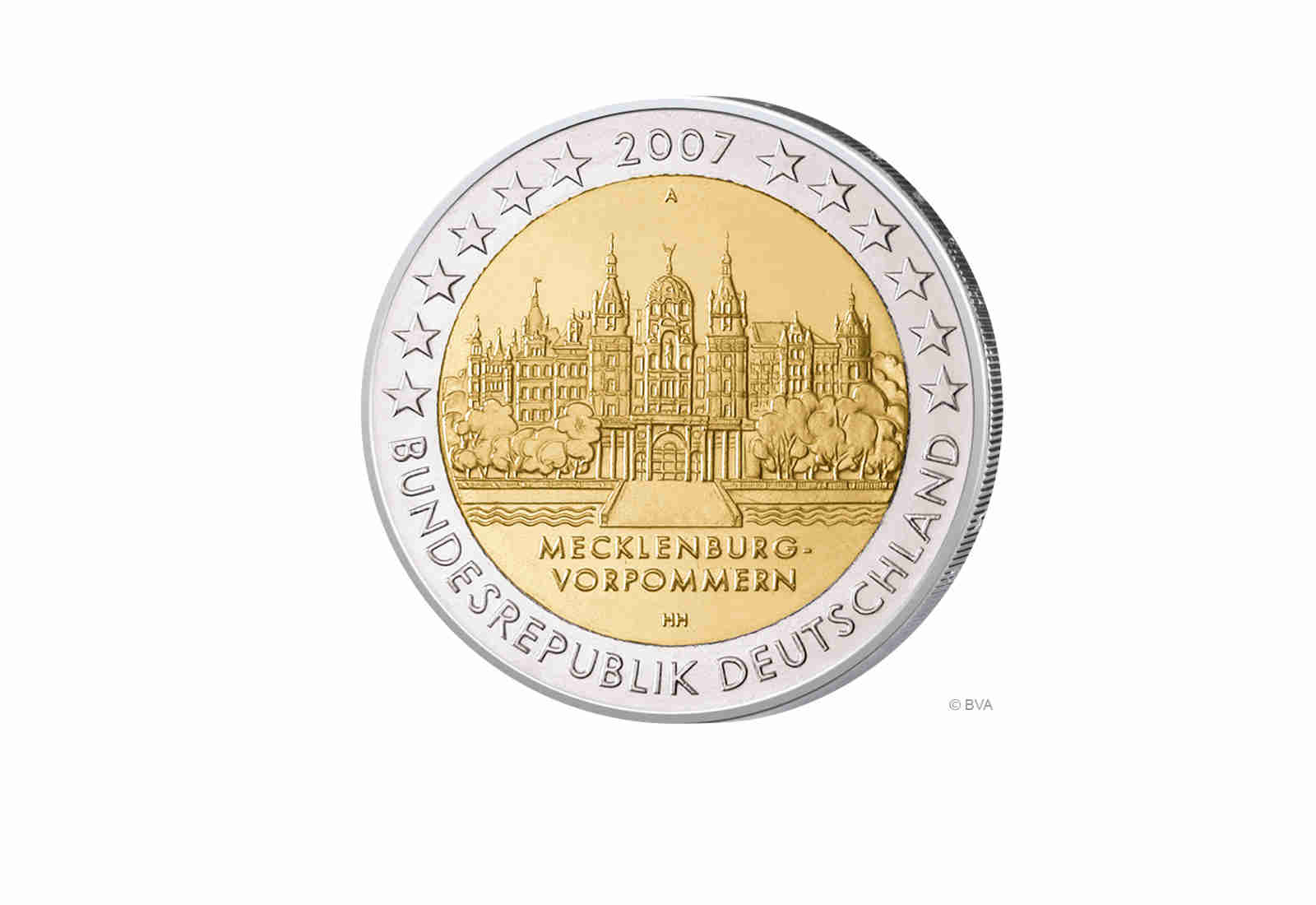 2 Euro 2007 Deutschland Mecklenburg-Vorpommern Schloss Schwerin Prägestätte unserer Wahl