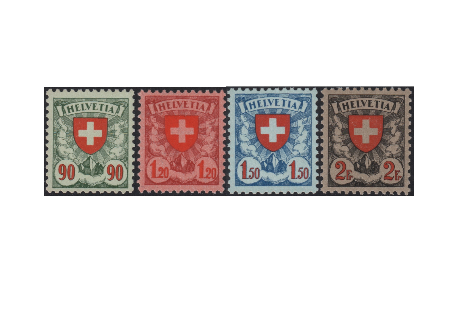 Schweiz Mi.Nr. 194/197 z gestempelt Wappenschild ZNR 163/166