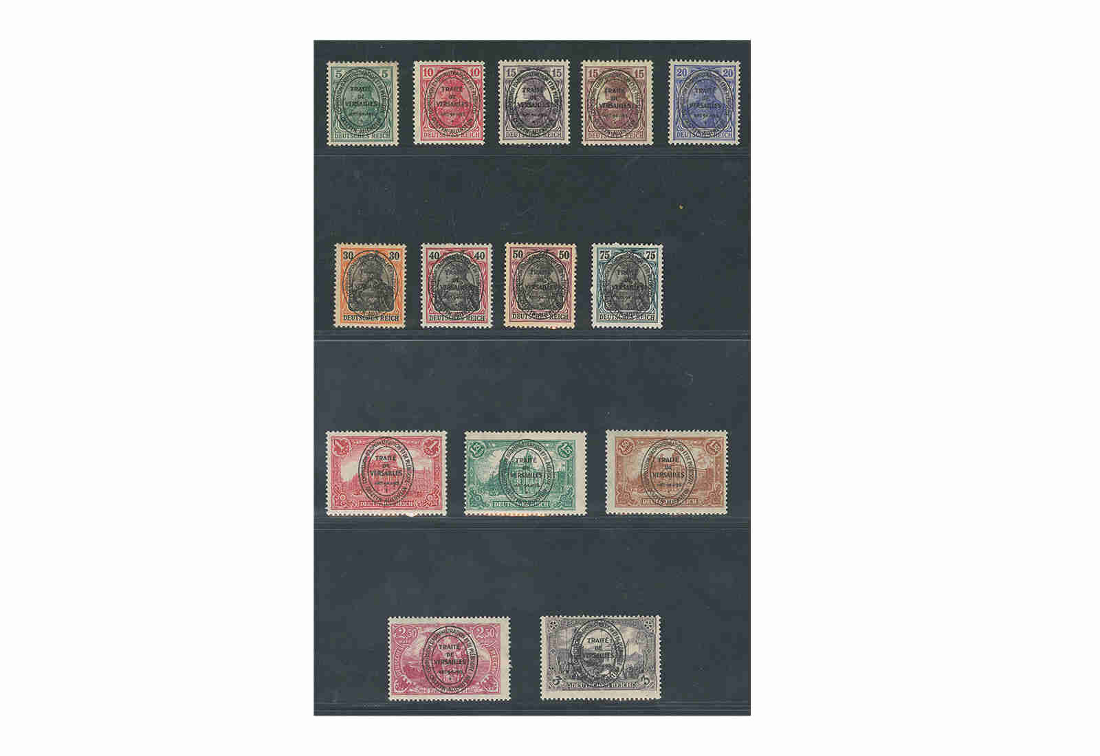 Briefmarken Allenstein Dt.Besetzung-1.Weltkrieg MiNr. 15/28 gest.