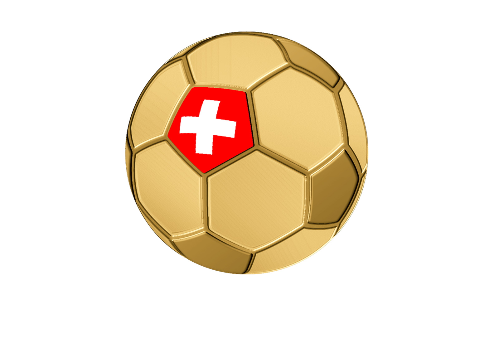 Goldmünze Motiv "Fußball Schweiz" 999/1000 Gold im Geschenketui