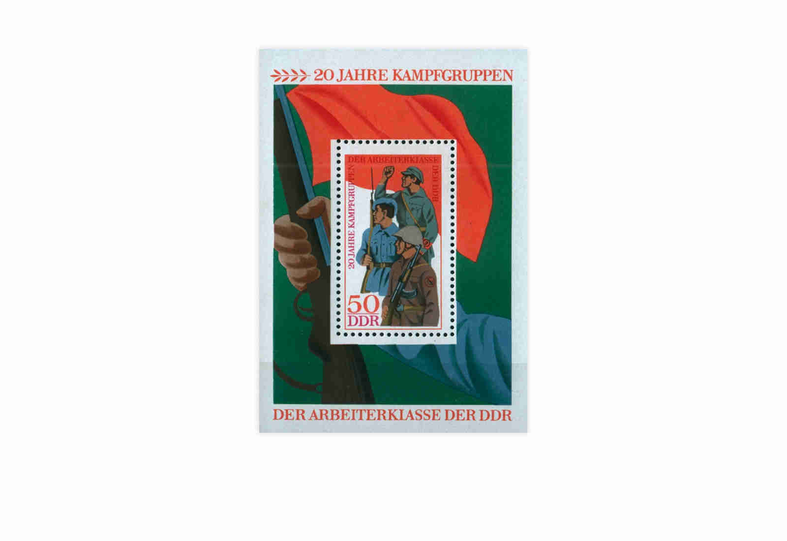DDR Block 39 Arbeiterklasse der DDR gestempelt