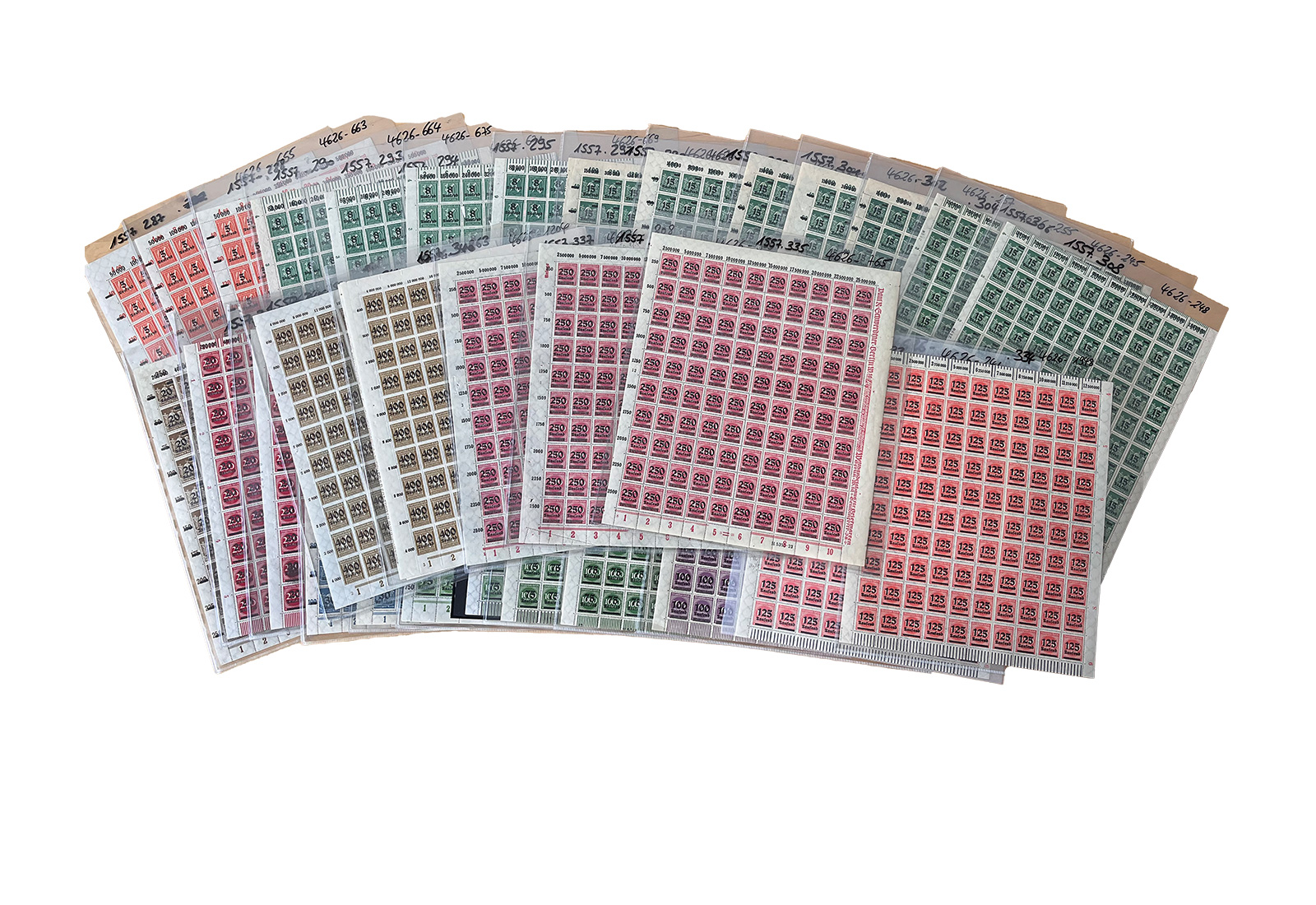 DR MiNr: 277-296 + 297-300 ** 30 komplette Bögen