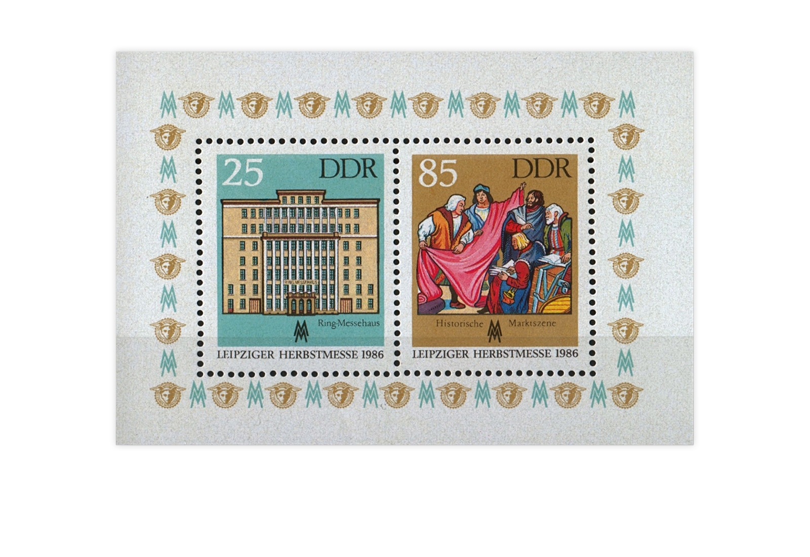 DDR Block 85 Leipziger Herbstmesse 1986 gestempelt
