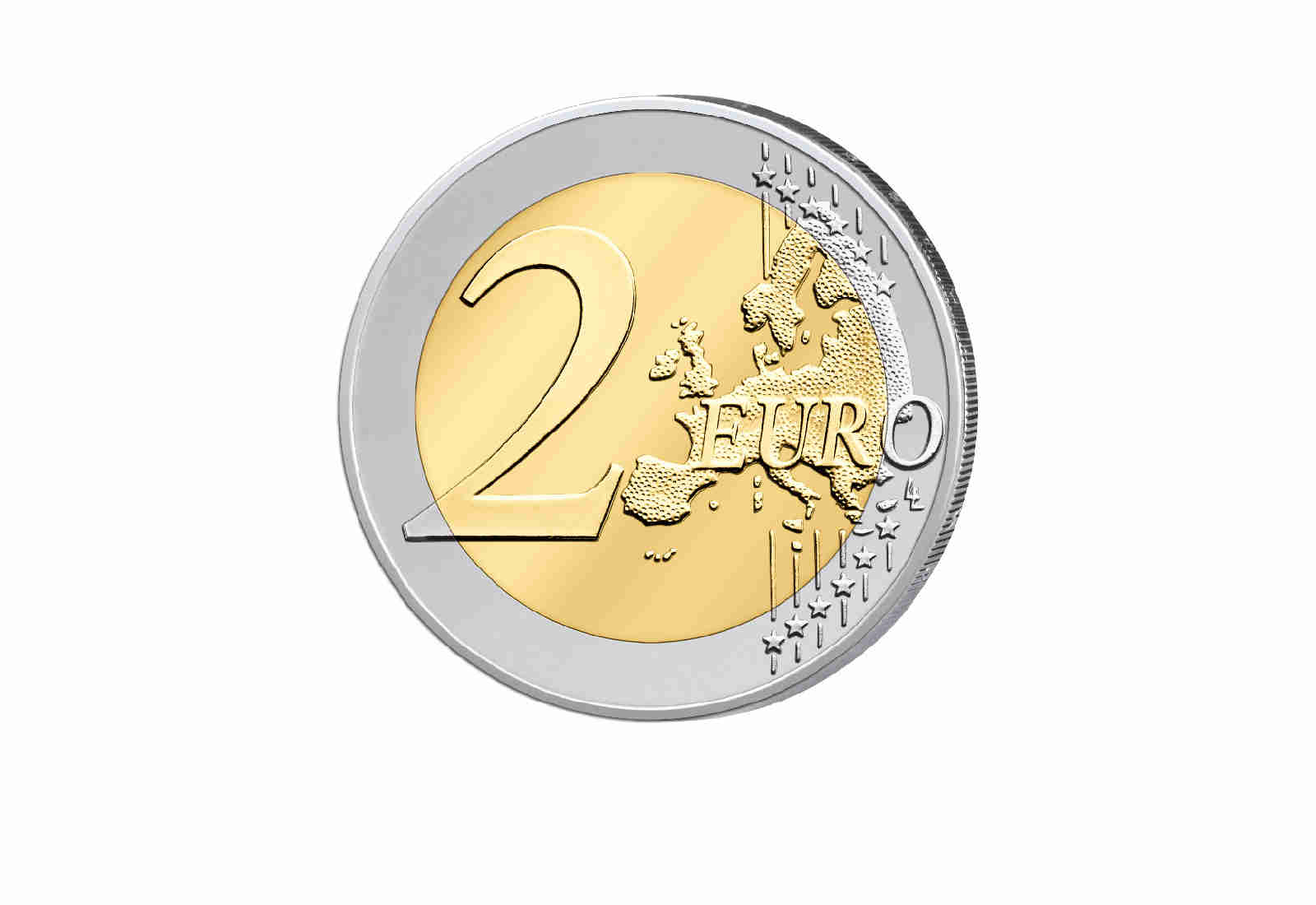 2 Euro mit Farbapplikation Budapest - Ungarn