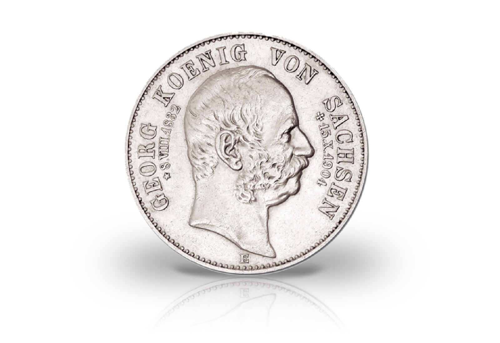 5 Mark 1904 Deutsches Kaiserreich Sachsen Tod König Georg Jaeger-Nr. 133