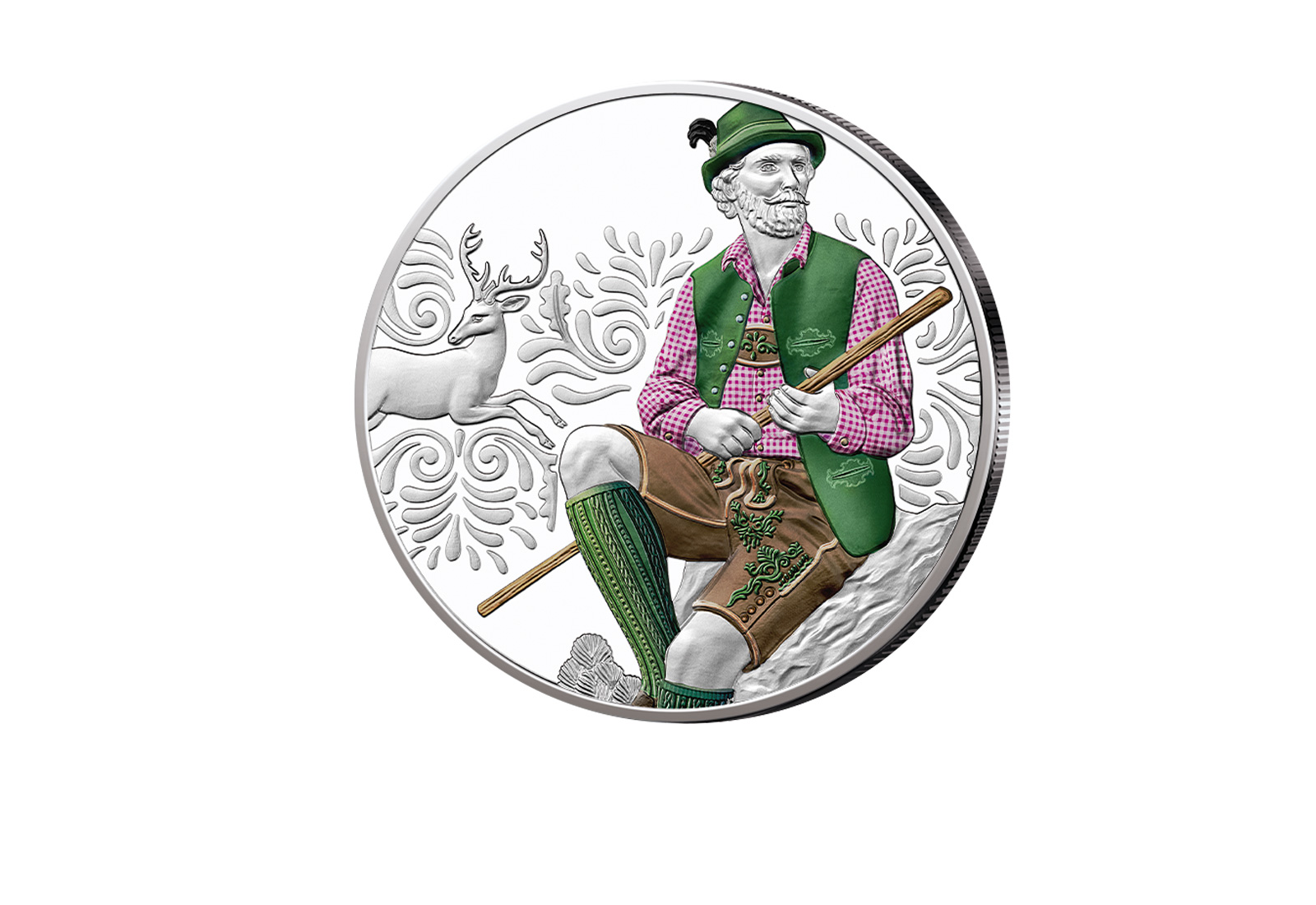 10 Euro Silbermünze 2025 Österreich Aufbrezeln - Leder PP