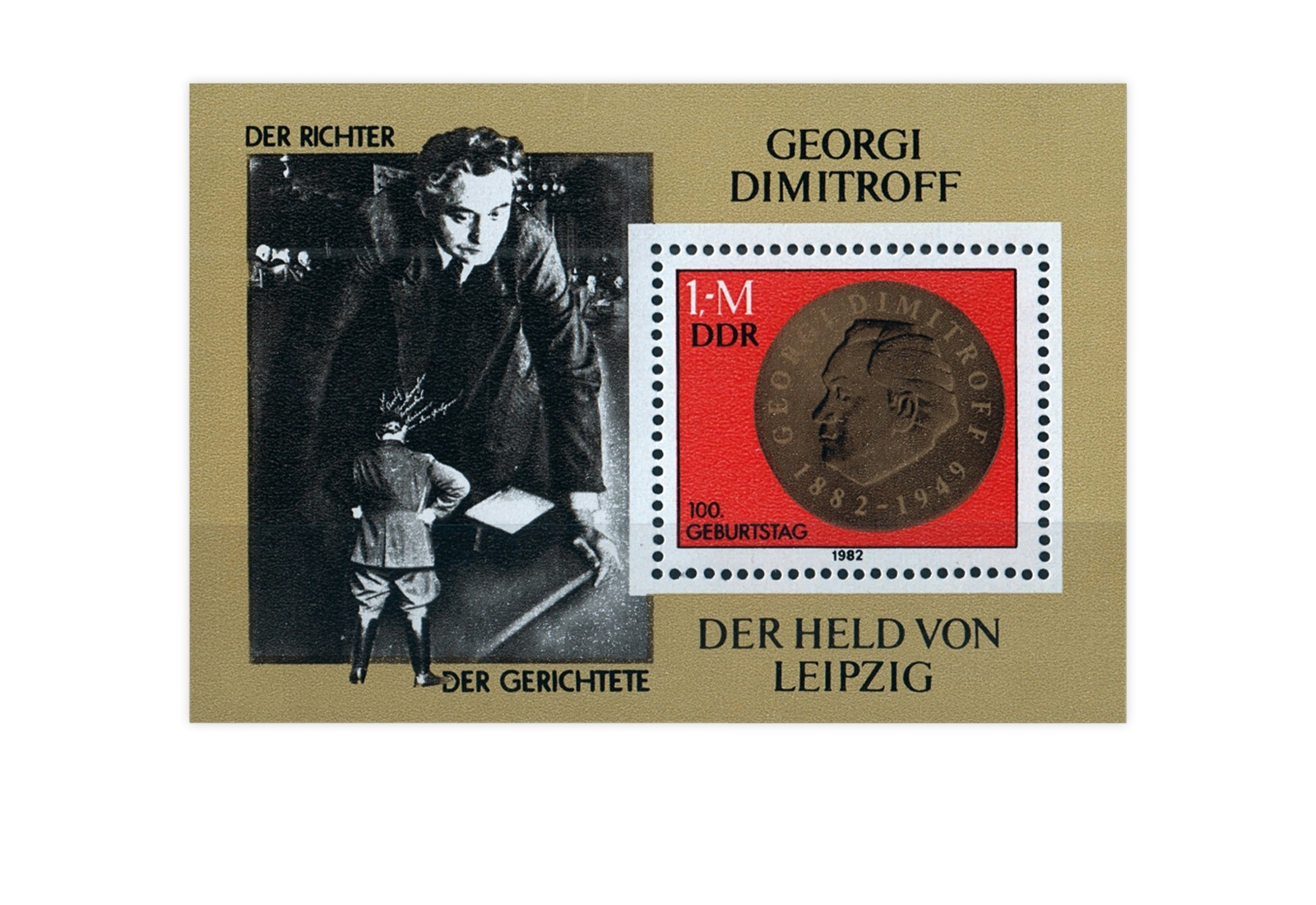 DDR Block 68 100. Geburtstag Dimitrow 1982 gestempelt