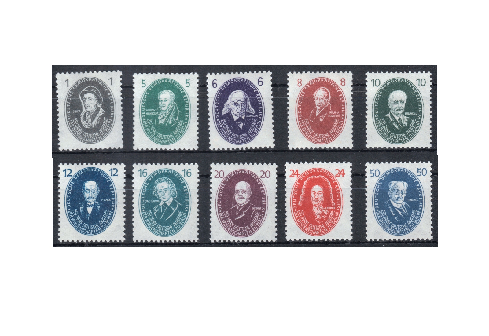 Briefmarken DDR Akademie 1950 Michel-Nr. 261-270 postfrisch