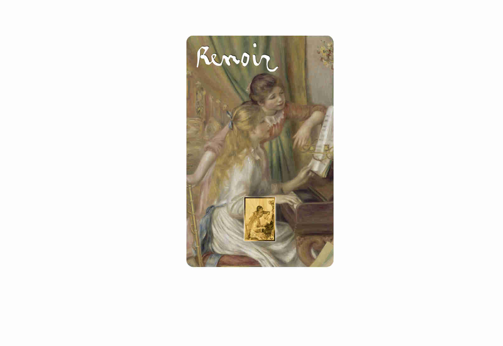 Goldmünze Motiv "Junge Mädchen am Klavier" Coincard Feinheit 999/1000 Gold Geschenk