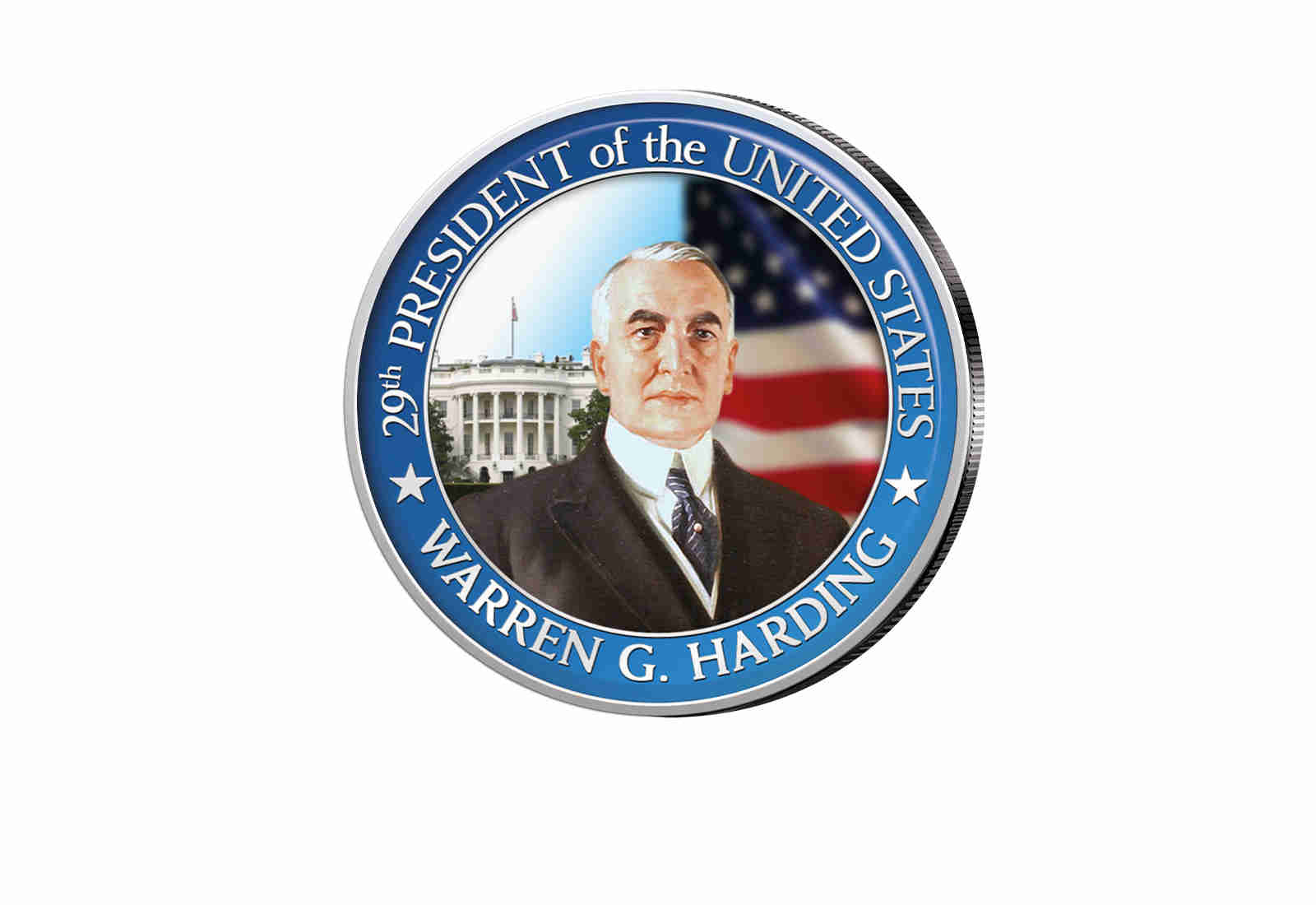 ½ Kennedy-Dollar USA mit Farbapplikation Warren G. Harding Serie: Presidents of the US