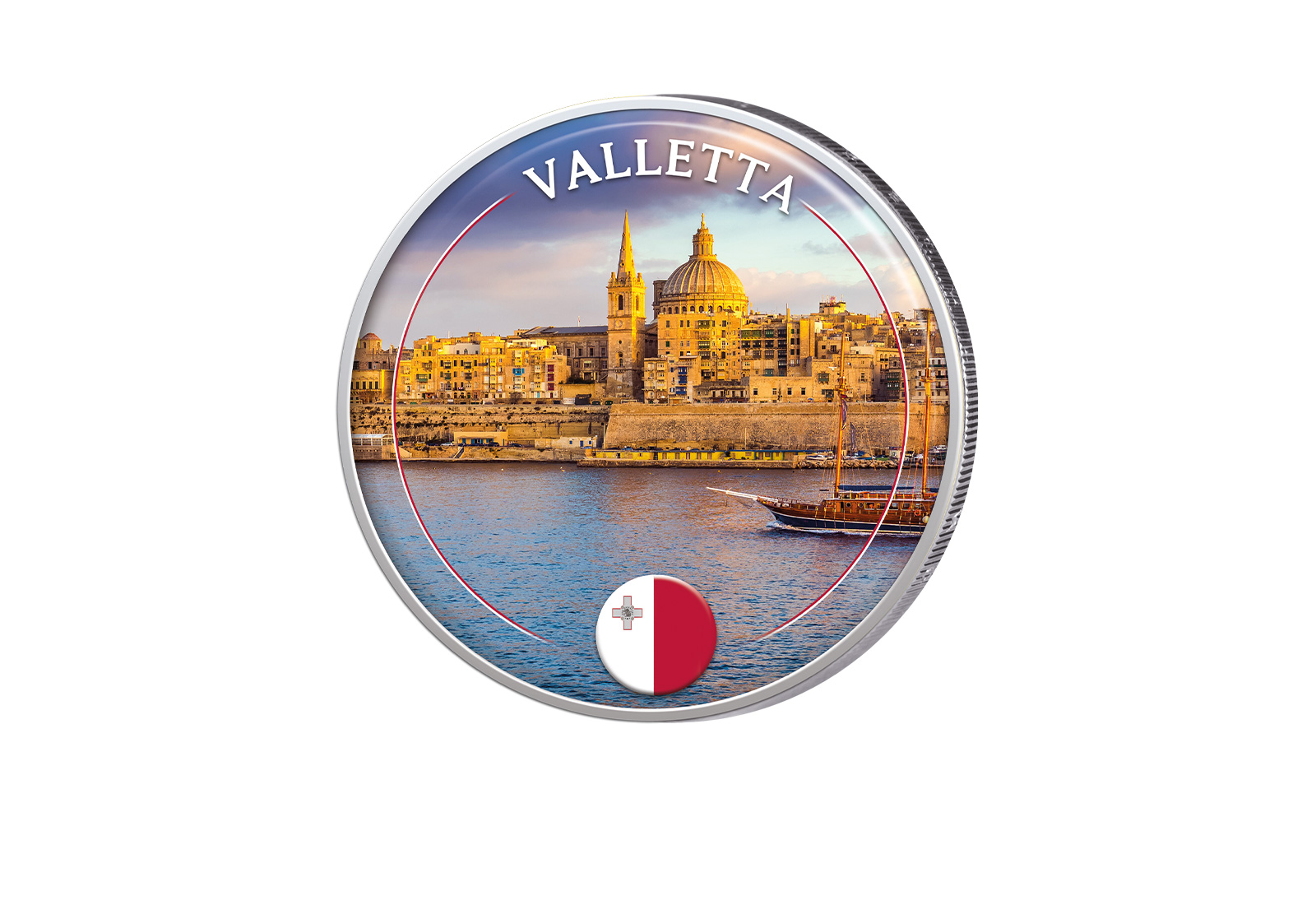 2 Euro mit Farbapplikation Valletta - Malta