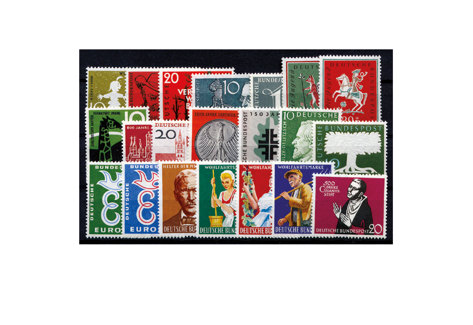 Briefmarken BRD Jahrgang 1958 Max und Moritz-Jubiläu inkl. Wilhelm Busch Satz postfrisch