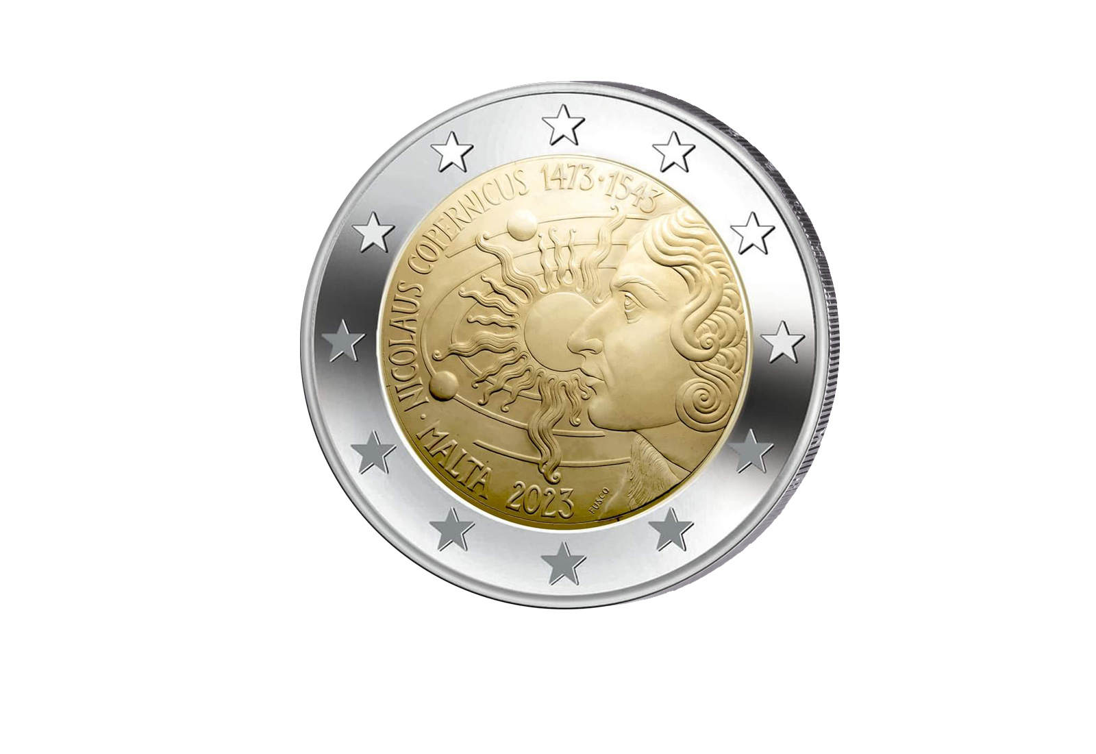 2 Euro 2023 Malta 550. Geburtstag Nikolaus Kopernikus