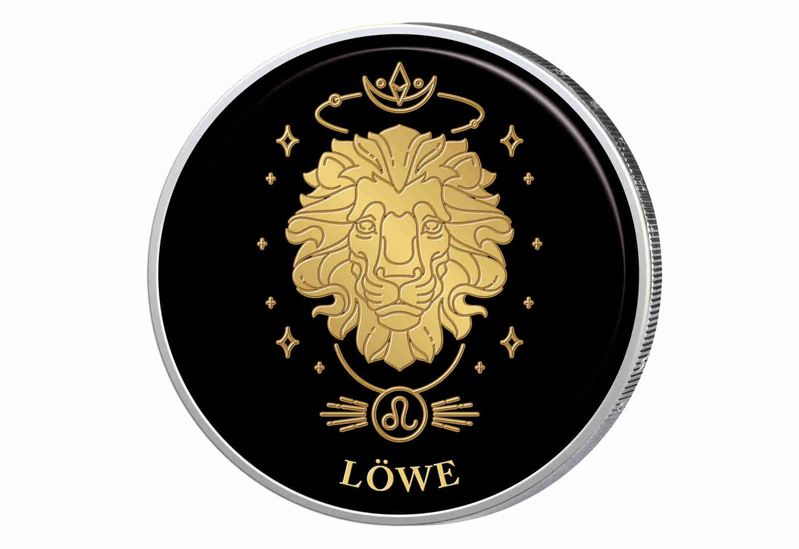 2 Euro mit Farbapplikation Sternzeichen Löwe