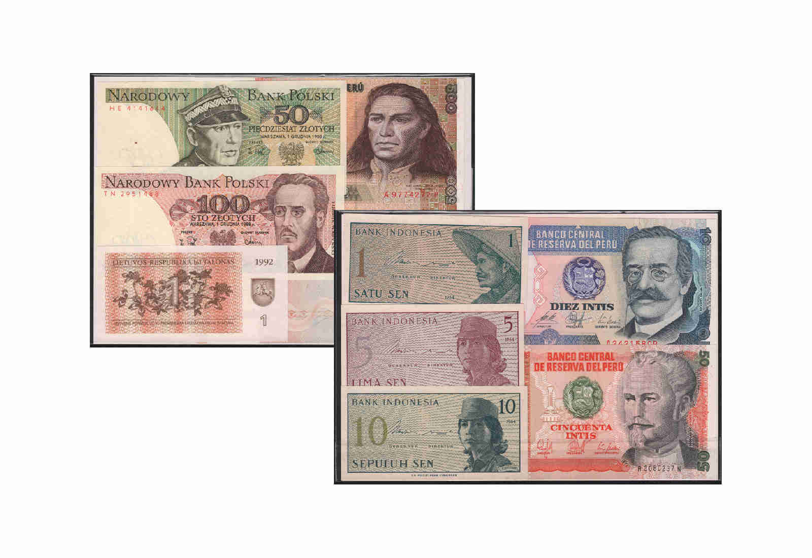 Banknoten aus aller Welt 10er Lot